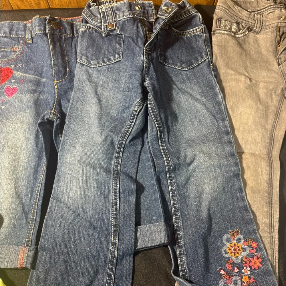 Little Girls Size 4T‎ Blue Denim Jeans/ Pants Lot